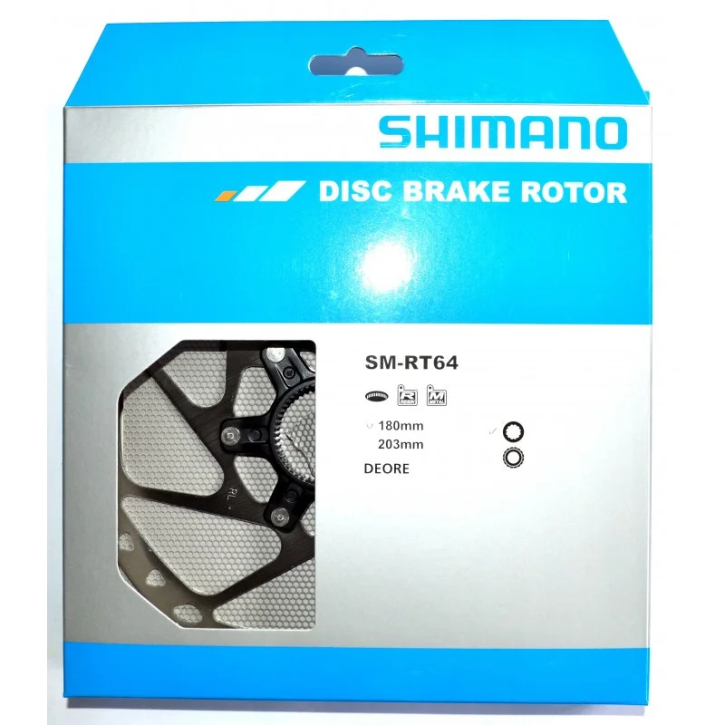 DISQUE SHIMANO CENTERLOCK DEORE 180mm SM-RT64 2 DISQUE SHIMANO CENTERLOCK DEORE 180mm SM-RT64 – Image 2