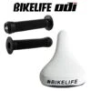 Pack Selle BIKELIFE Grippie Blanche+ Poignées ODI Longneck Std Noir