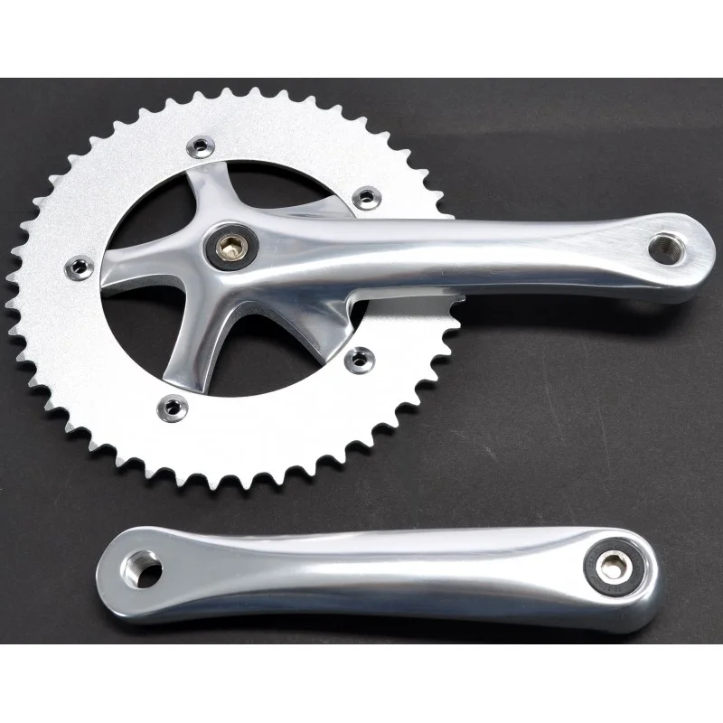 Pédalier Fixie 170mm 46t BCD130 Poli 1 Pédalier Fixie 170mm 46t BCD130 Poli