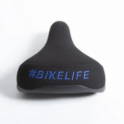 Selle BIKELIFE Noire Logo Bleu -France Vélo Soldes 2024 selle bikelife noire logo bleu 2