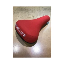 Selle BIKELIFE Rouge Logo Blanc -France Vélo Soldes 2024 selle bikelife rouge logo blanc 4