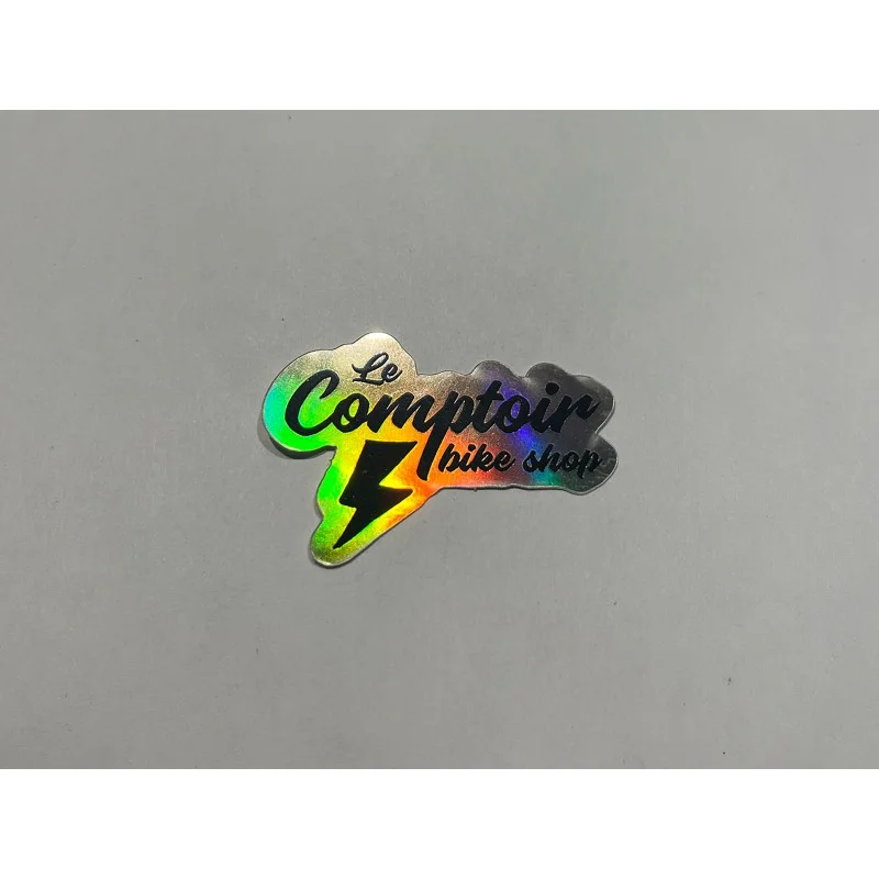 Sticker LECOMPTOIRBIKESHOP Holographic Small 1 Sticker LECOMPTOIRBIKESHOP Holographic Small